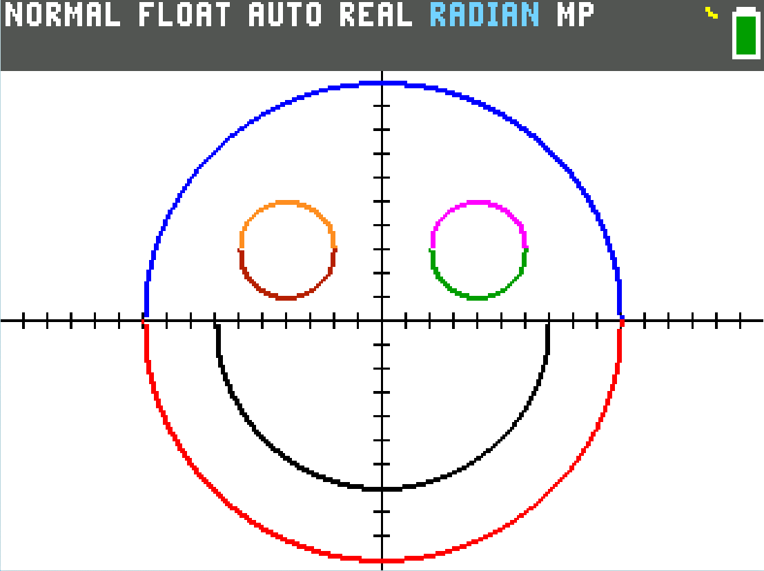 Graphing a Smiley Face on the Ti-84 Evo Graphing Calculator